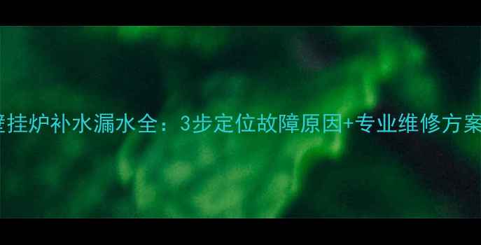 图片 壁挂炉补水漏水全：3步定位故障原因+专业维修方案1