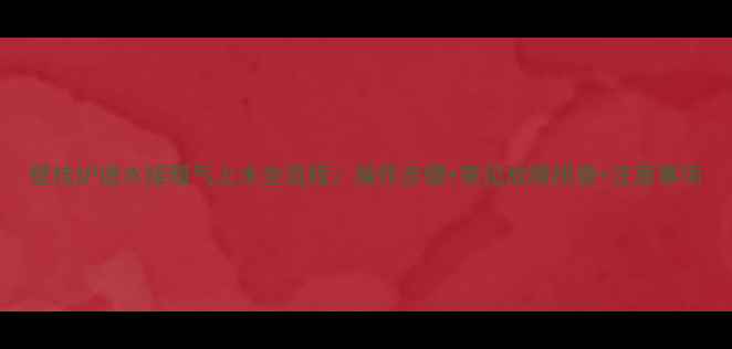 壁挂炉进水接暖气上水全流程操作步骤常见故障排查注意事项