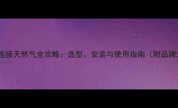 壁挂炉连接天然气全攻略选型安装与使用指南附品牌对比