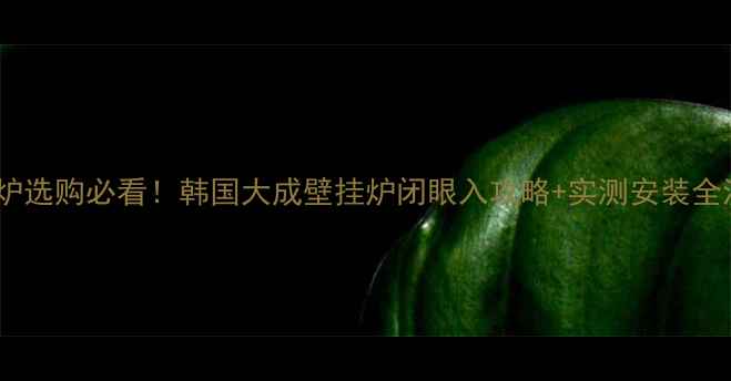 图片 壁挂炉选购必看！韩国大成壁挂炉闭眼入攻略+实测安装全流程1