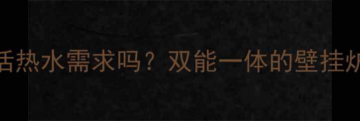 图片 壁挂炉采暖能同时满足生活热水需求吗？双能一体的壁挂炉解决方案（附选购指南）