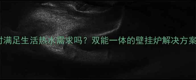 图片 壁挂炉采暖能同时满足生活热水需求吗？双能一体的壁挂炉解决方案（附选购指南）1