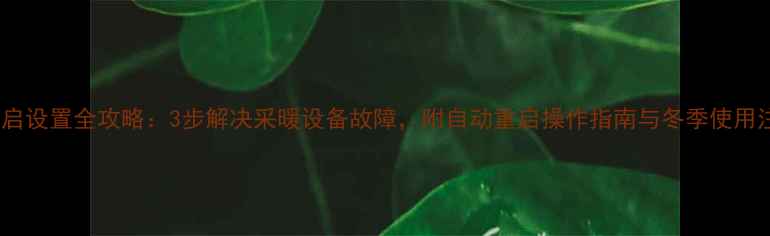 壁挂炉重启设置全攻略3步解决采暖设备故障附自动重启操作指南与冬季使用注意事项
