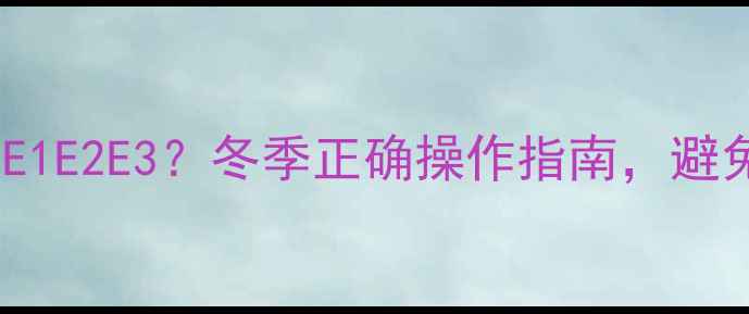 图片 壁挂炉防冻模式显示E1E2E3？冬季正确操作指南，避免冻管爆裂！🔥❄️1