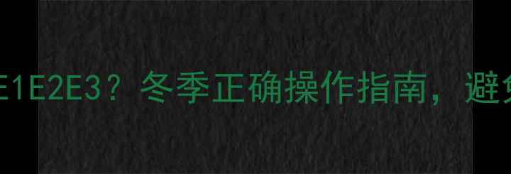 图片 壁挂炉防冻模式显示E1E2E3？冬季正确操作指南，避免冻管爆裂！🔥❄️2
