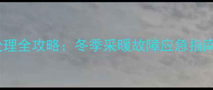 图片 壁挂炉防冻水垢处理全攻略：冬季采暖故障应急指南与专业养护方案1