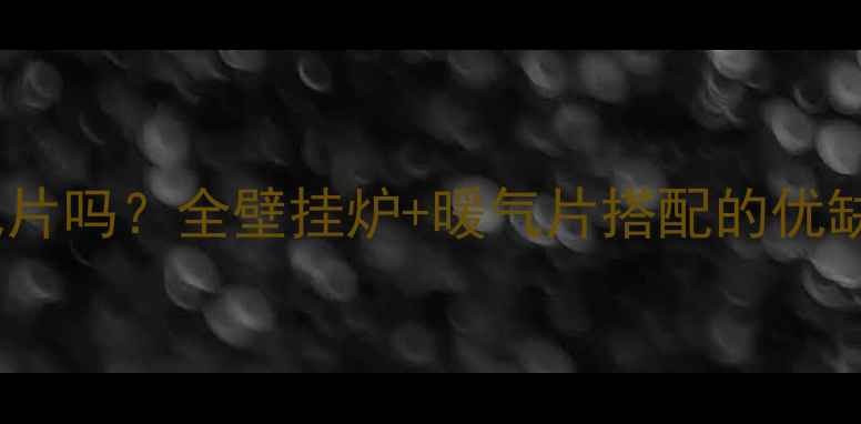 壁挂炉需要暖气片吗全壁挂炉暖气片搭配的优缺点与专业建议