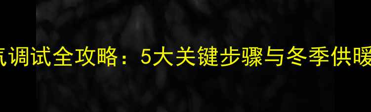 图片 壁挂燃气炉暖气调试全攻略：5大关键步骤与冬季供暖故障预防指南1
