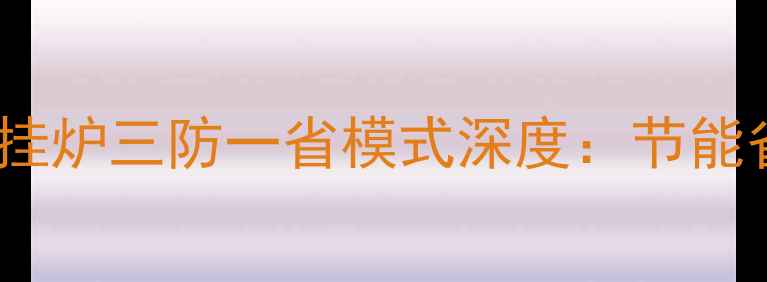图片 夏季壁挂炉使用必读博世壁挂炉三防一省模式深度：节能省气技巧与防冻维护全指南2