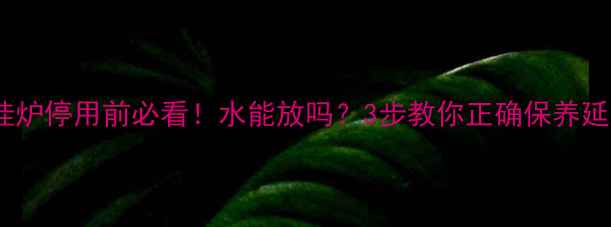 图片 夏季壁挂炉停用前必看！水能放吗？3步教你正确保养延长寿命1