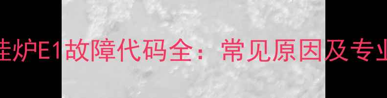 图片 天然气壁挂炉E1故障代码全：常见原因及专业维修指南