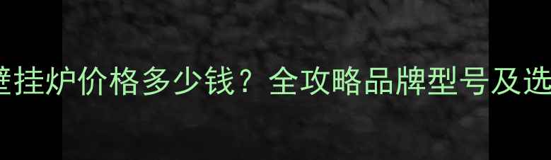 图片 天然气壁挂炉价格多少钱？全攻略品牌型号及选购技巧2
