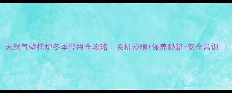 天然气壁挂炉冬季停用全攻略关机步骤保养秘籍安全常识