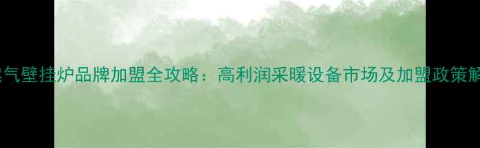 天然气壁挂炉品牌加盟全攻略高利润采暖设备市场及加盟政策解读