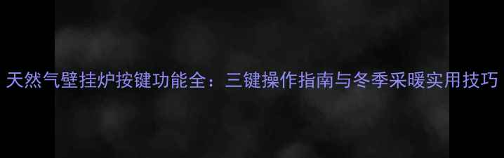 图片 天然气壁挂炉按键功能全：三键操作指南与冬季采暖实用技巧