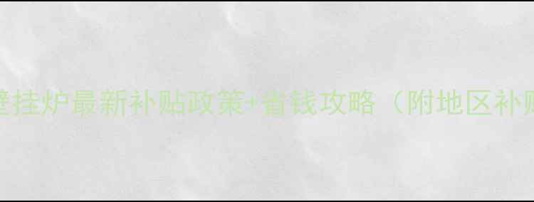 天然气壁挂炉最新补贴政策省钱攻略附地区补贴详情
