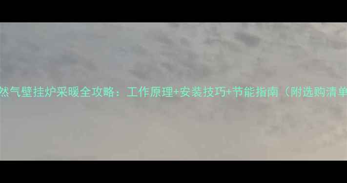 图片 天然气壁挂炉采暖全攻略：工作原理+安装技巧+节能指南（附选购清单）