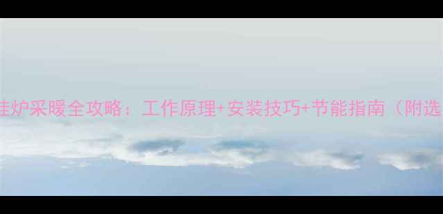 天然气壁挂炉采暖全攻略工作原理安装技巧节能指南附选购清单
