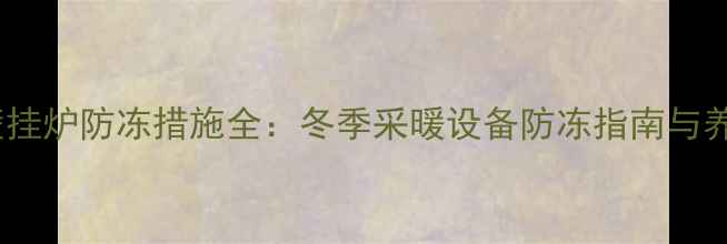 天然气壁挂炉防冻措施全冬季采暖设备防冻指南与养护秘籍