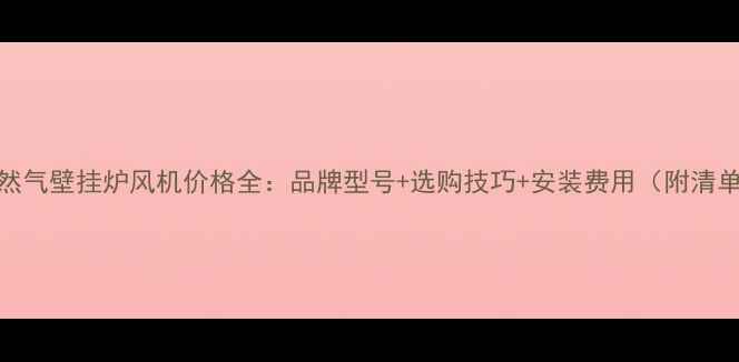 图片 天然气壁挂炉风机价格全：品牌型号+选购技巧+安装费用（附清单）