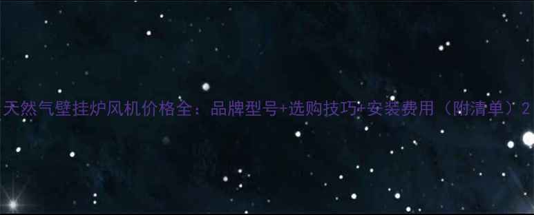 图片 天然气壁挂炉风机价格全：品牌型号+选购技巧+安装费用（附清单）2