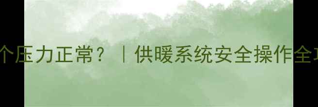 图片 天然气暖气压力表显示几个压力正常？｜供暖系统安全操作全攻略（附压力调整教程）2