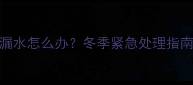 天然气暖气片漏水怎么办冬季紧急处理指南预防措施全