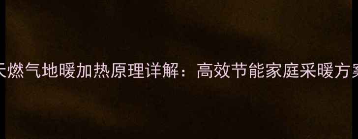 图片 天燃气地暖加热原理详解：高效节能家庭采暖方案