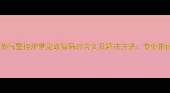 天燃气壁挂炉常见故障码E9含义及解决方法专业指南