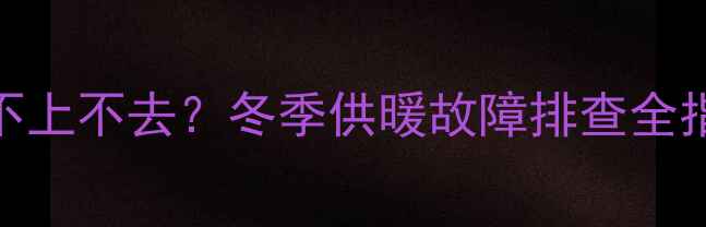 图片 天燃气壁挂炉水压不上不去？冬季供暖故障排查全指南（附解决方法）