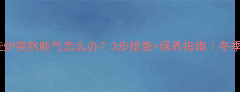 图片 天燃气壁挂炉突然断气怎么办？3步排查+保养指南｜冬季供暖必看1