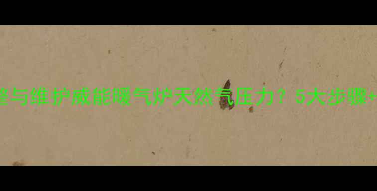 如何正确调整与维护威能暖气炉天然气压力5大步骤常见故障全