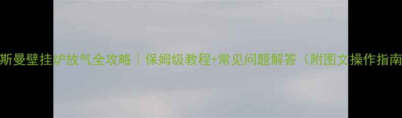 图片 威斯曼壁挂炉放气全攻略｜保姆级教程+常见问题解答（附图文操作指南）
