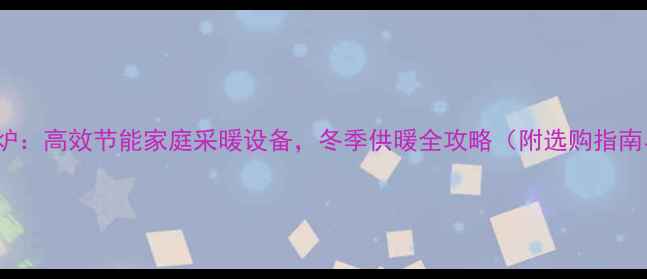 威能24kW壁挂炉高效节能家庭采暖设备冬季供暖全攻略附选购指南与安装秘籍