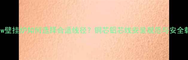 图片 威能24kw壁挂炉如何选择合适线径？铜芯铝芯线安装规范与安全载流量全