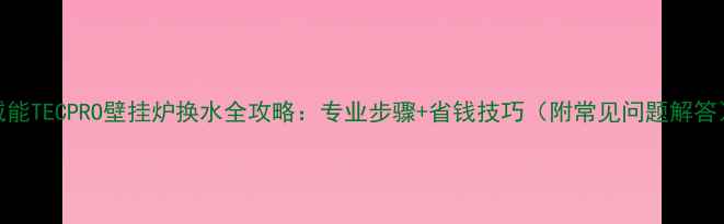 威能TECPRO壁挂炉换水全攻略专业步骤省钱技巧附常见问题解答