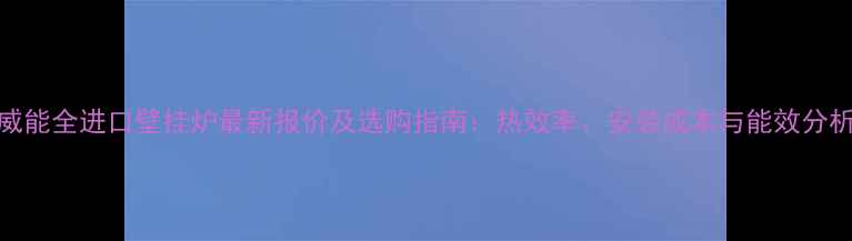 图片 威能全进口壁挂炉最新报价及选购指南：热效率、安装成本与能效分析