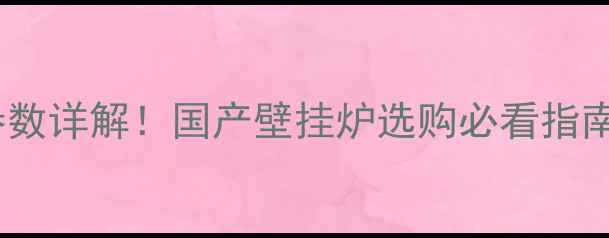 图片 威能冷凝壁挂炉尺寸参数详解！国产壁挂炉选购必看指南（附安装注意事项）2