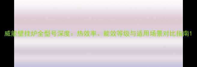 图片 威能壁挂炉全型号深度：热效率、能效等级与适用场景对比指南1