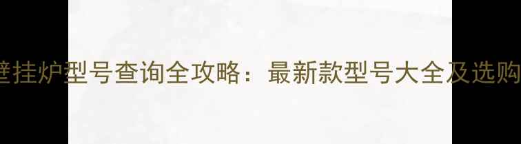 图片 威能壁挂炉型号查询全攻略：最新款型号大全及选购指南1