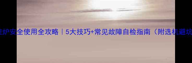 威能壁挂炉安全使用全攻略5大技巧常见故障自检指南附选机避坑清单