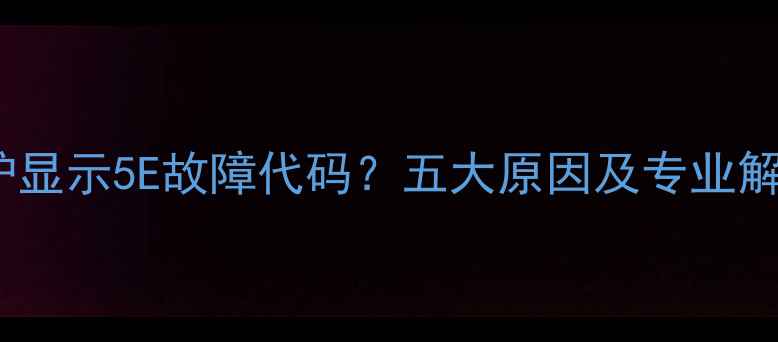 图片 威能壁挂炉显示5E故障代码？五大原因及专业解决方法全1
