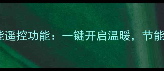 威能壁挂炉智能遥控功能一键开启温暖节能高效采暖指南