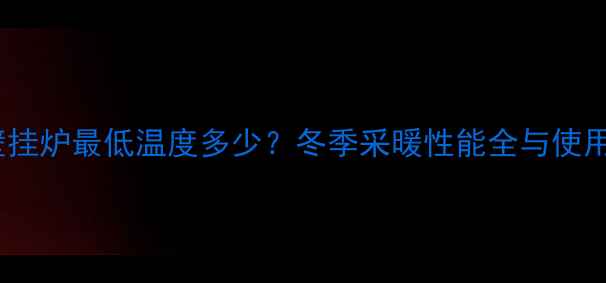 图片 威能壁挂炉最低温度多少？冬季采暖性能全与使用指南1