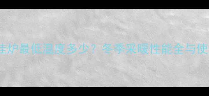 图片 威能壁挂炉最低温度多少？冬季采暖性能全与使用指南2