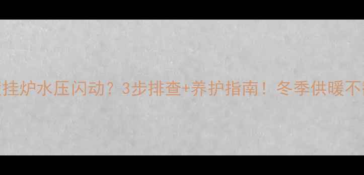 图片 威能壁挂炉水压闪动？3步排查+养护指南！冬季供暖不翻车🔥