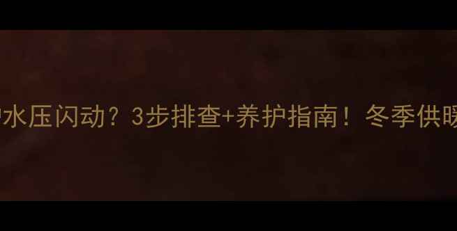 图片 威能壁挂炉水压闪动？3步排查+养护指南！冬季供暖不翻车🔥1