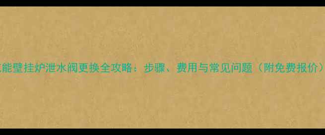 图片 威能壁挂炉泄水阀更换全攻略：步骤、费用与常见问题（附免费报价）2