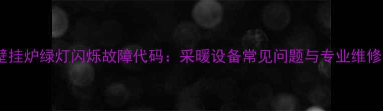 图片 威能壁挂炉绿灯闪烁故障代码：采暖设备常见问题与专业维修指南2