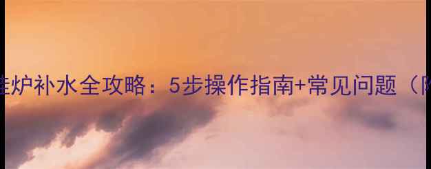 图片 威能壁挂炉补水全攻略：5步操作指南+常见问题（附图解）